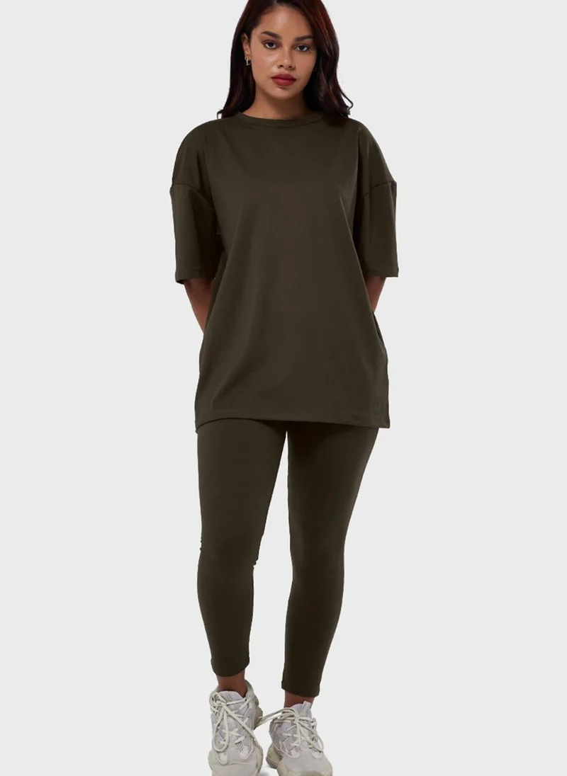 Glossy Lounge Crew Neck T-Shirt