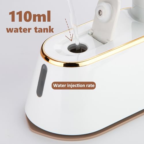 PRECHANA 1200W Portable Steam Iron with LCD Display, 3 Steam Levels, 110ml Water Tank, Foldable Handle, Ceramic Soleplate – Quick Heat-Up, Travel & Home Clothes Steamer – 220V (White) - Image 3