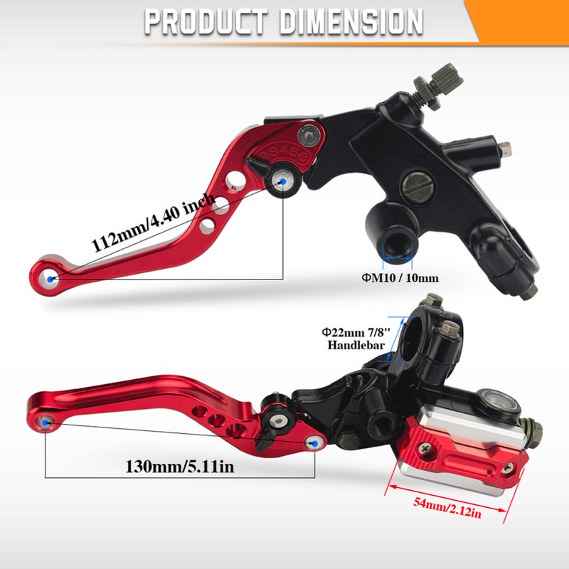 Motorcycle Brake Lever 22mm (7/8Inch) Handlebar Aluminum Alloy CNC Carving - Anodic Oxidation Adjustable 6-Way Clutch Lever Set for Most Motorcycles Street Bikes Sports Bikes Choppers Cruisers Cafe Ra - Image 4