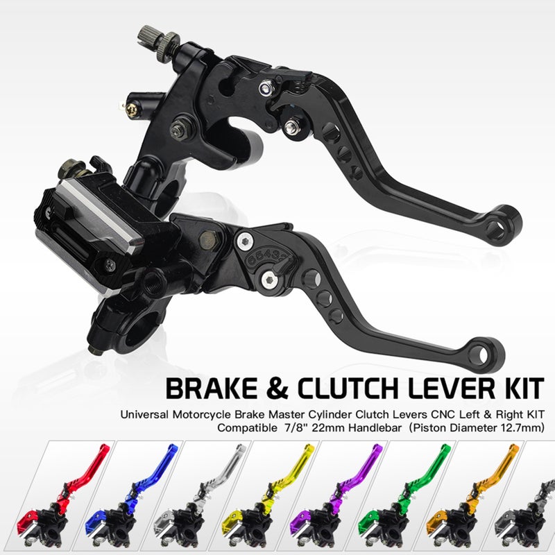 Motorcycle Brake Lever 22mm (7/8Inch) Handlebar Aluminum Alloy CNC Carving - Anodic Oxidation Adjustable 6-Way Clutch Lever Set for Most Motorcycles Street Bikes Sports Bikes Choppers Cruisers Cafe Ra - Image 2