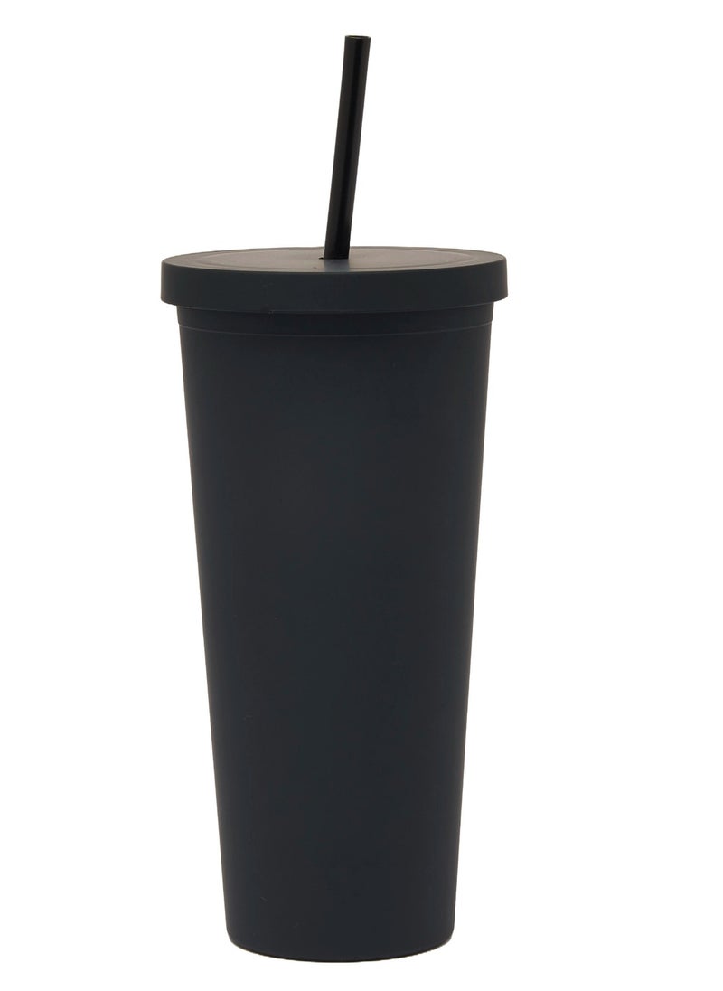 Prickly Pear Black Sippy 24 Oz Plastic Water Bottle  - Image 1