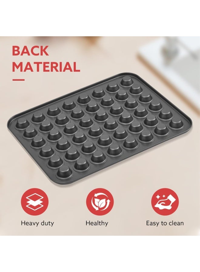 هالامين صينية خبز مافن مافن صغيرة ذات 48 تجاويف ， صينية مافن صغيرة الحجم، صينية مافن ممتازة مانعة للالتصاق لخبز التشيز كيك ， أسود ， 15 × 21 بوصة - Image 3