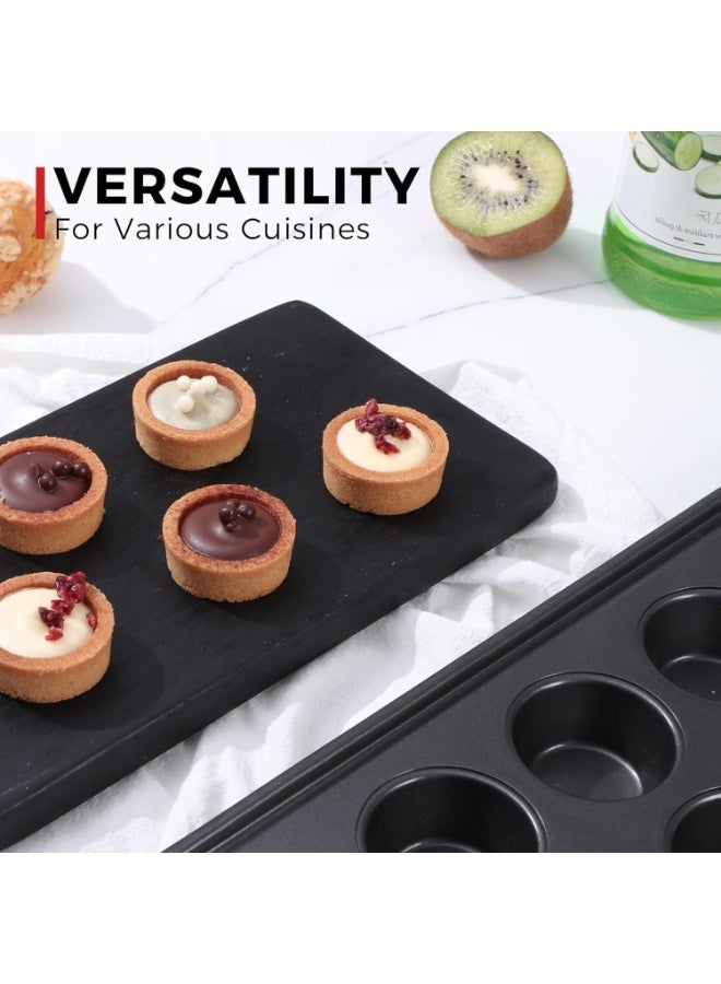 هالامين صينية خبز مافن مافن صغيرة ذات 48 تجاويف ， صينية مافن صغيرة الحجم، صينية مافن ممتازة مانعة للالتصاق لخبز التشيز كيك ， أسود ， 15 × 21 بوصة - Image 5