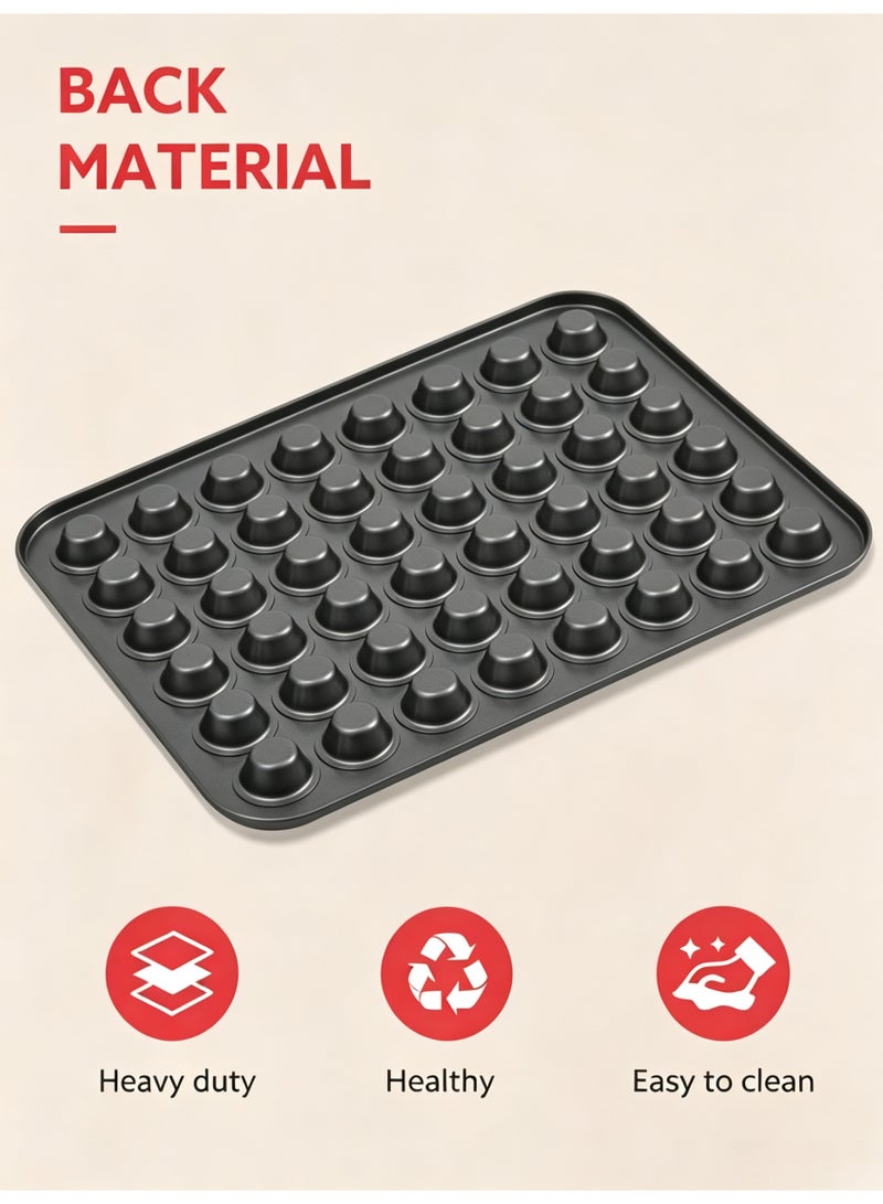 Halamine 48-Cavities Mini Muffin Bakeware Pan,Small Cupcake Pan,Premium Nonstick Muffin Tin for Baking Cheesecake,Black ,40.5*32cm - Image 3