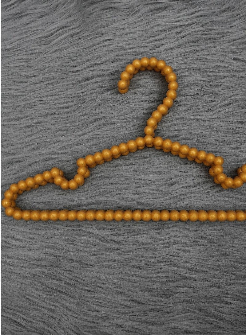 Plastic Beaded Clothes Hanger - Havana Color - 3 Pieces - Image 1