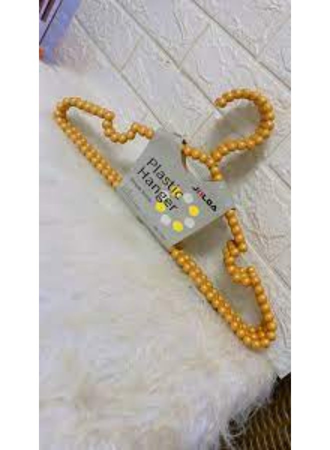 Plastic Beaded Clothes Hanger - Havana Color - 3 Pieces - Image 3