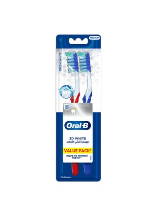 3D White Fresh Manual Toothbrush 40 Medium Pack of 2