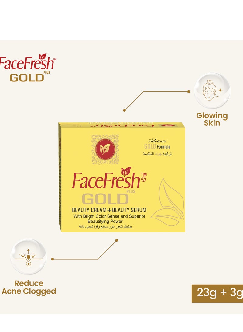 Gold Beauty Cream 23g And Beauty Serum 3 ML With Bright Color Sense And Superior Beautifying Power