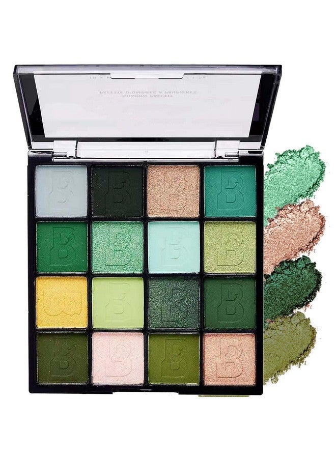 DuoZeng 16 Colors Glitter Green Eyeshadow Palette,Shimmer Matte Eyeshadow Makeup Palette Pallet Highly Pigmented Waterproof Smokey Powder Pressed Eye Shadow Palette - Image 1