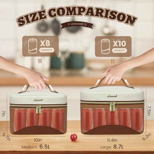 LOVEVOOK Insulated Lunch Bag for Women,Adult Lunch Box for Women,Leakproof Cooler Bag for Office Picnic Hiking Beach,Lunch Tote Bag with Adjustable Shoulder Strap - Image 4