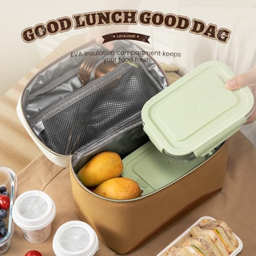 LOVEVOOK Insulated Lunch Bag for Women,Adult Lunch Box for Women,Leakproof Cooler Bag for Office Picnic Hiking Beach,Lunch Tote Bag with Adjustable Shoulder Strap - Image 2