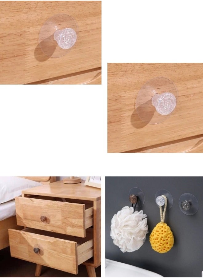 Generic - 2pcs Self Adhesive Acrylic Rose Shape Handles for Wardrobe, Kitchen Cabinet, Bathroom, Cupboard, Furniture, Door, Window. - Image 1