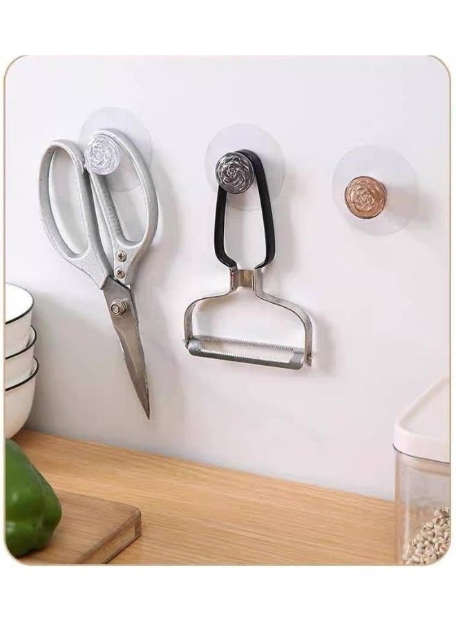 Generic - 2pcs Self Adhesive Acrylic Rose Shape Handles for Wardrobe, Kitchen Cabinet, Bathroom, Cupboard, Furniture, Door, Window. - Image 1