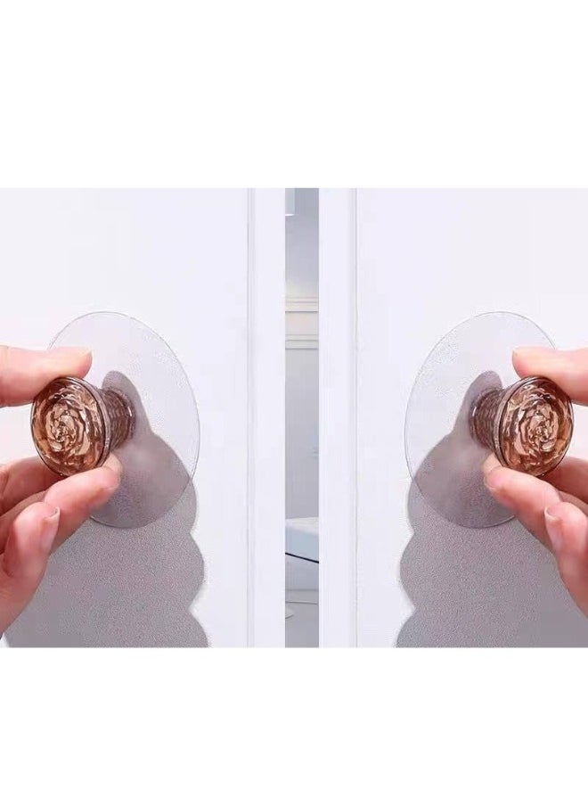 Generic - 2pcs Self Adhesive Acrylic Rose Shape Handles for Wardrobe, Kitchen Cabinet, Bathroom, Cupboard, Furniture, Door, Window. - Image 1
