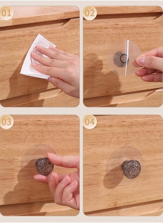 Generic - 2pcs Self Adhesive Acrylic Rose Shape Handles for Wardrobe, Kitchen Cabinet, Bathroom, Cupboard, Furniture, Door, Window. - Image 1
