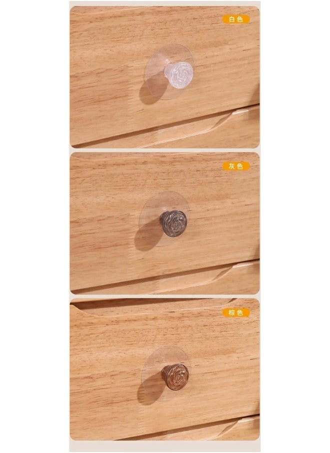 Generic - 2pcs Self Adhesive Acrylic Rose Shape Handles for Wardrobe, Kitchen Cabinet, Bathroom, Cupboard, Furniture, Door, Window. - Image 1
