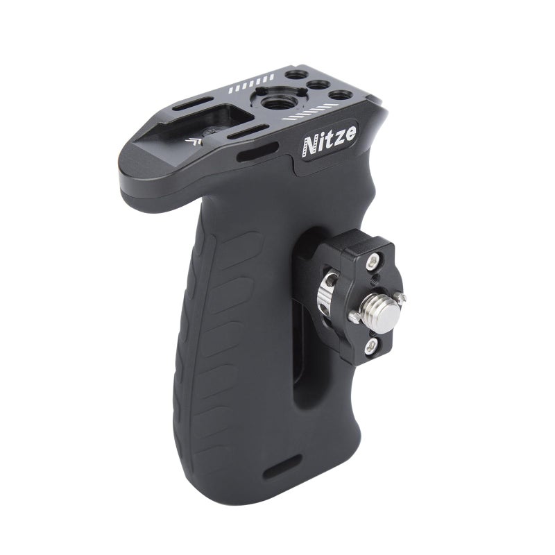 Nitze Ergonomic Side Handle with 38 Screw and Detachable Locating Pins for ARRI UpDown and LeftRight Adjustable Rubberized Aluminum Locating Side Handle PA29E