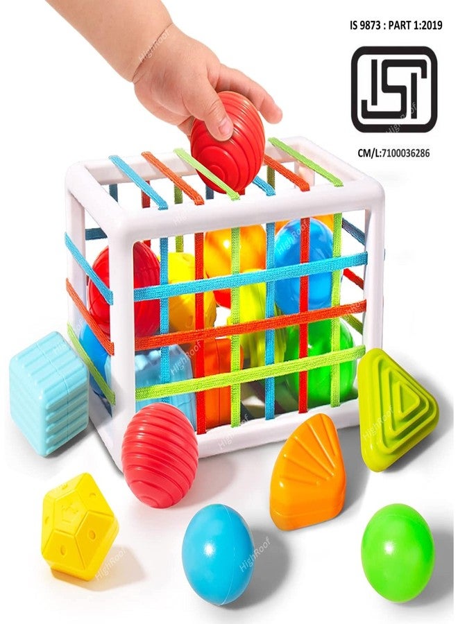 HighRoof Baby Shape Sorter Toys for 1 Year Old,Baby Sorter Toy Colorful Cube and Multi Sensory Shape,Learning Activity for Fine Motor Skills,Birthday Gifts for Girls Boys (12 Pcs Block) - Image 4