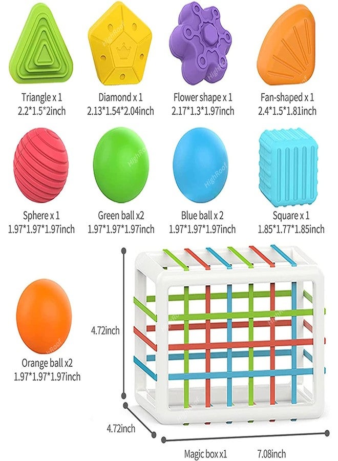 HighRoof Baby Shape Sorter Toys for 1 Year Old,Baby Sorter Toy Colorful Cube and Multi Sensory Shape,Learning Activity for Fine Motor Skills,Birthday Gifts for Girls Boys (12 Pcs Block) - Image 3