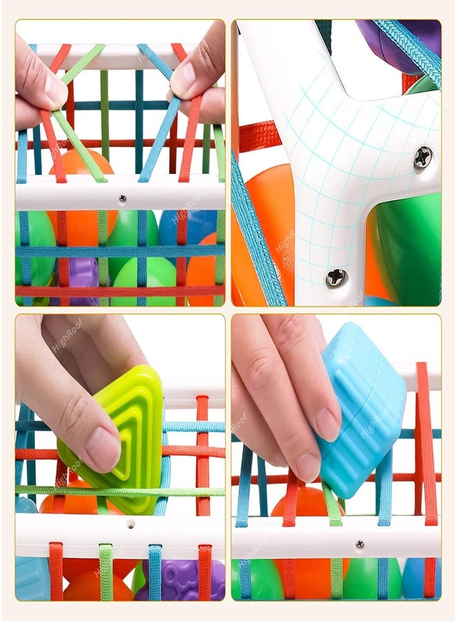 HighRoof Baby Shape Sorter Toys for 1 Year Old,Baby Sorter Toy Colorful Cube and Multi Sensory Shape,Learning Activity for Fine Motor Skills,Birthday Gifts for Girls Boys (12 Pcs Block) - Image 2