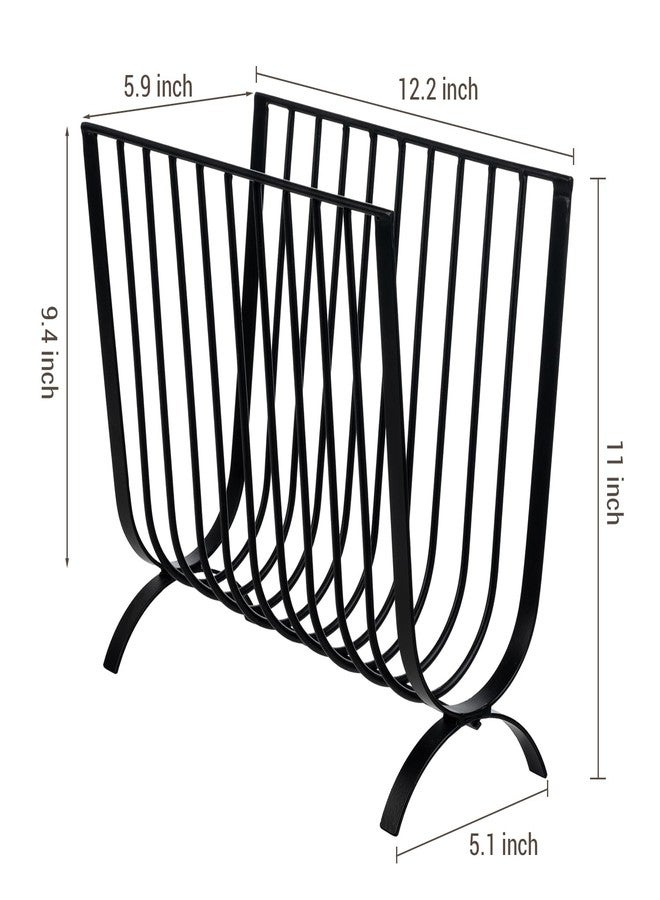 ماي جيفت حامل مجلات معدني أسود غير لامع من ماي جيفت، حامل مجلات فاخر من الأسلاك بتصميم منتصف القرن، سلة معلقة للمجلات والصحف توضع على الطاولة أو الأرض - Image 5