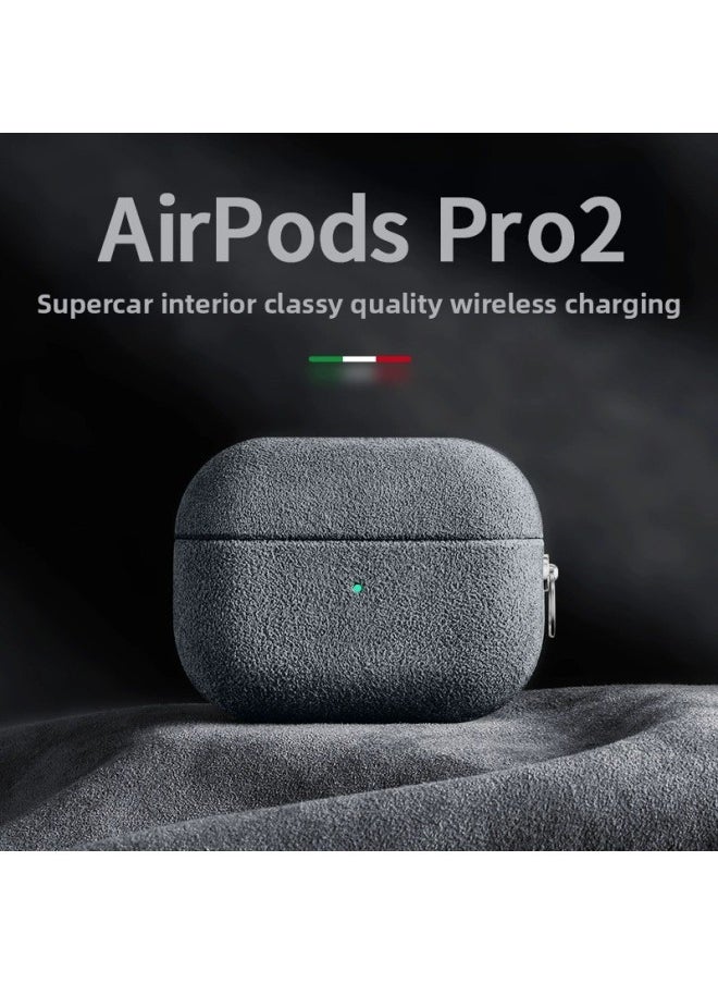 Generic - Suitable For Airpodspro2 For Apple Headphone Protective Case AirPods4 Protective Case Fur All-Covering Drop-Resistant Case-Color:Graphite Black Suede Earphone Case-Applicable Model:Airpods 4th Generation - Image 1