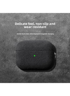 Suitable For Airpodspro2 For Apple Headphone Protective Case AirPods4 Protective Case Fur All-Covering Drop-Resistant Case-Color:Graphite Black Suede Earphone Case-Applicable Model:Airpods 4th Generation