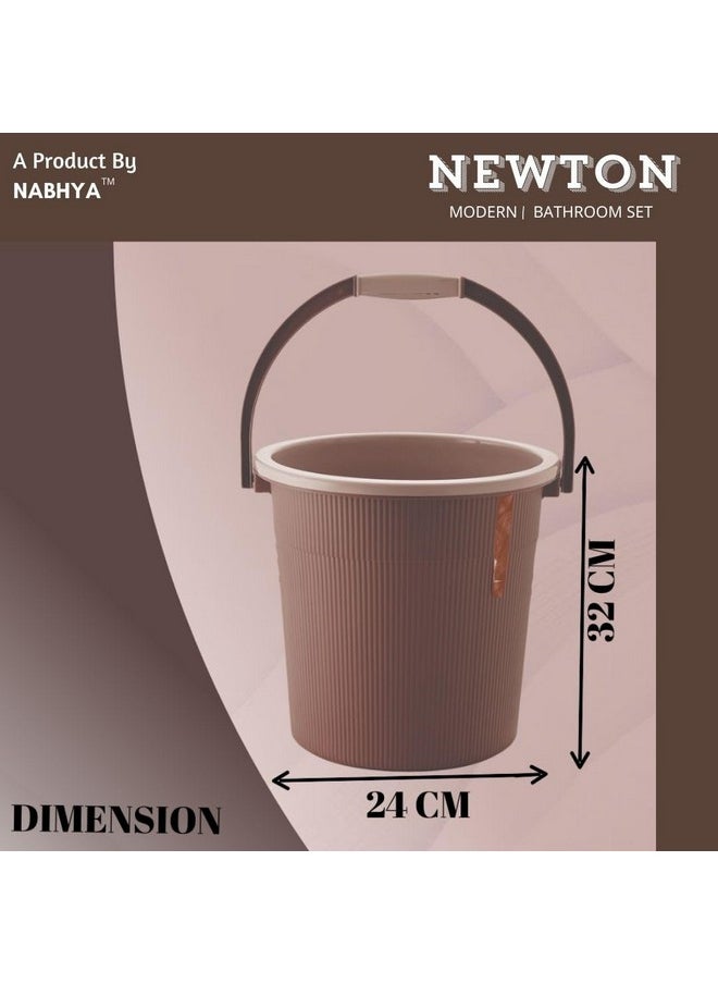 Nabhya - Nabhya Newton Combo of 3 pcs Bathroom Accessories Set Plastic Bathroom Set with 20Ltr Plastic Bucket, Small Mug and Big Stool for Home, Kitchen & Bathroom (Brown) - Image 1