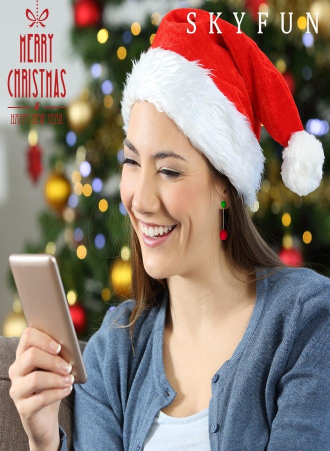 Skyfun Dainty Pearl Earrings for Women Round Double Pearl Red Green Christmas Earrings Stud Holiday Festival Statement Party Outfit Accessories - Image 2