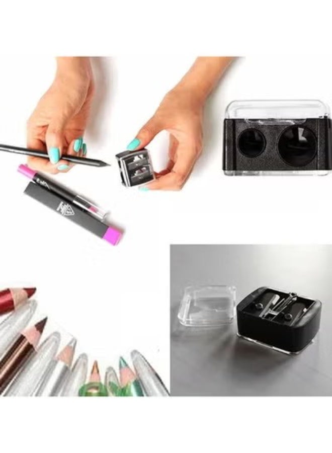 Goolsky Makeup Pencil Sharpener Double Hole Precision Lipstick Eyebrow Pencil Lip Liner Eyeliner Sharpener Gift School Supplies - Image 5