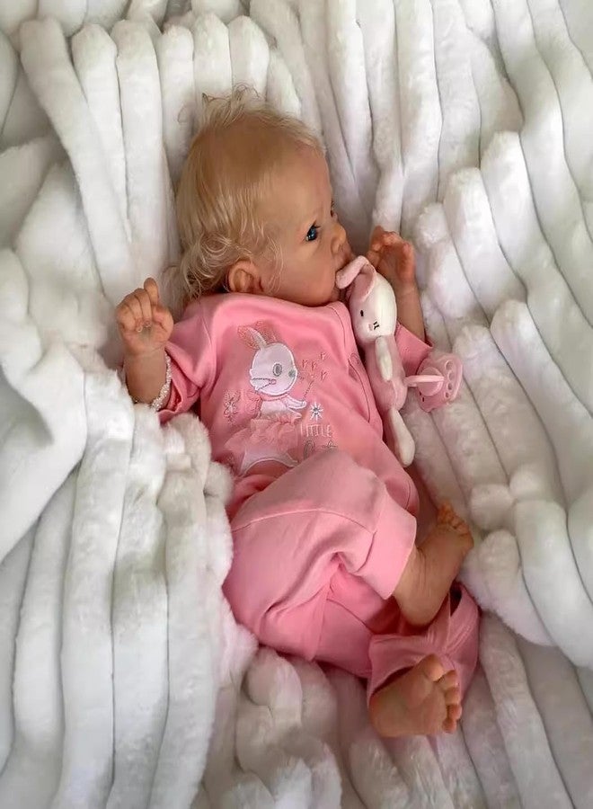 MAIHAO Realistic Reborn Baby Dolls Blonde Girl Lifelike Baby Dolls 19-Inch Reborn Doll Girl Vinyl Body Open Eyes Newborn Real Life Baby Gifts/Toys for Collection & Kids Age 3+ - Image 5