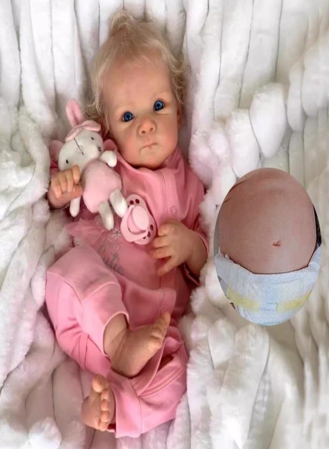 MAIHAO Realistic Reborn Baby Dolls Blonde Girl Lifelike Baby Dolls 19-Inch Reborn Doll Girl Vinyl Body Open Eyes Newborn Real Life Baby Gifts/Toys for Collection & Kids Age 3+ - Image 1