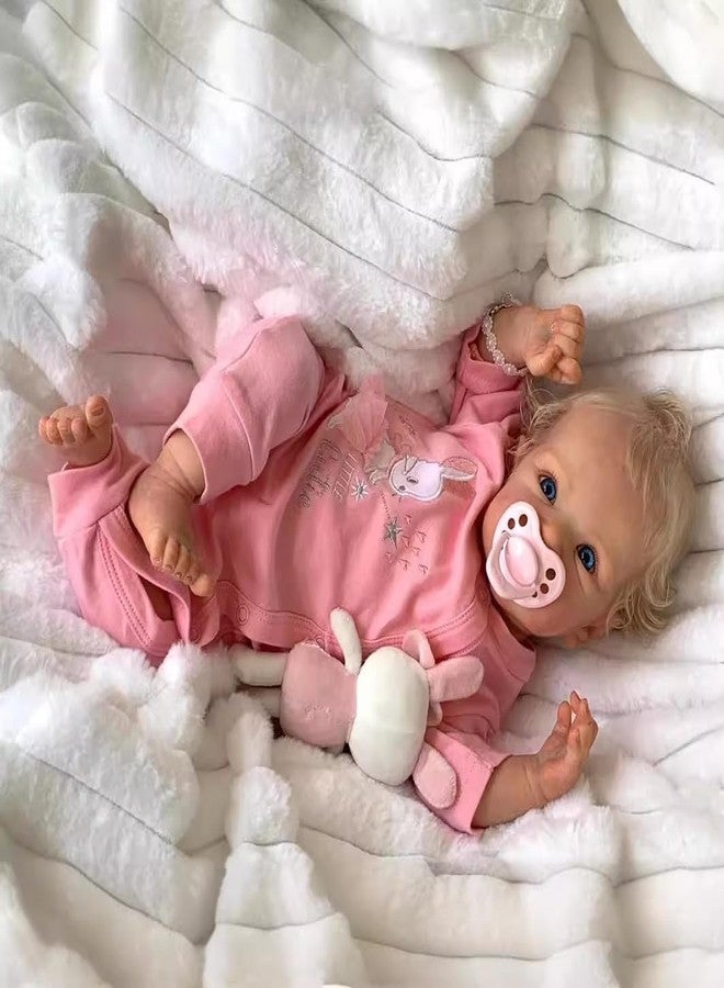 MAIHAO Realistic Reborn Baby Dolls Blonde Girl Lifelike Baby Dolls 19-Inch Reborn Doll Girl Vinyl Body Open Eyes Newborn Real Life Baby Gifts/Toys for Collection & Kids Age 3+ - Image 4