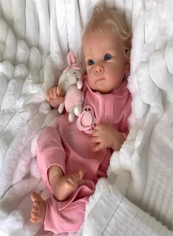 MAIHAO Realistic Reborn Baby Dolls Blonde Girl Lifelike Baby Dolls 19-Inch Reborn Doll Girl Vinyl Body Open Eyes Newborn Real Life Baby Gifts/Toys for Collection & Kids Age 3+ - Image 3