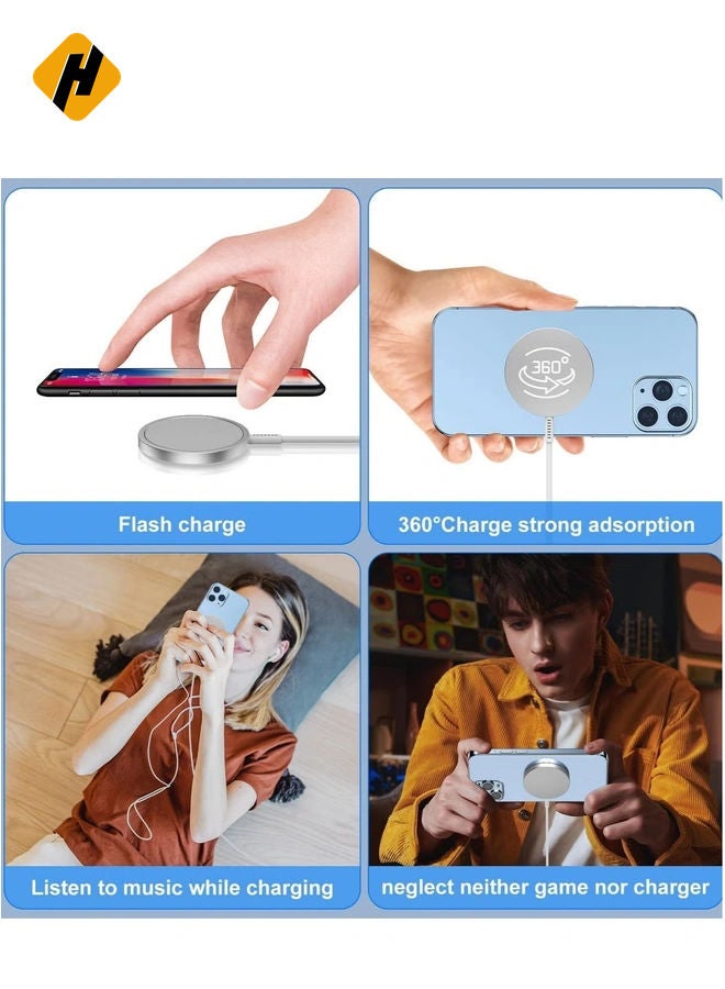 HuHa Magnetic Wireless Charger 15W Max Wireless Charging Pad,Compatible with Mag-Safe Charger for iPhone 14/13 Mini/13 Pro/13 Pro max/12 Series (No Adapter)  - Image 5