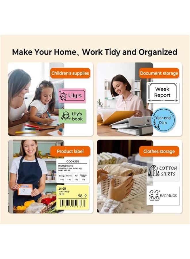 فوميمو ماكينة صنع الملصقات M110 من فوميمو - طابعة ملصقات باركود، صانع ملصقات محمول لبطاقة الاسعار والشعار والعنوان والبريد والمنزل والمكتب والاعمال الصغيرة، متوافقة مع الهواتف والكمبيوتر - برتقالي - Image 5