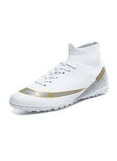 High-Top Soccer Cleats for Training  Matches White broken nails