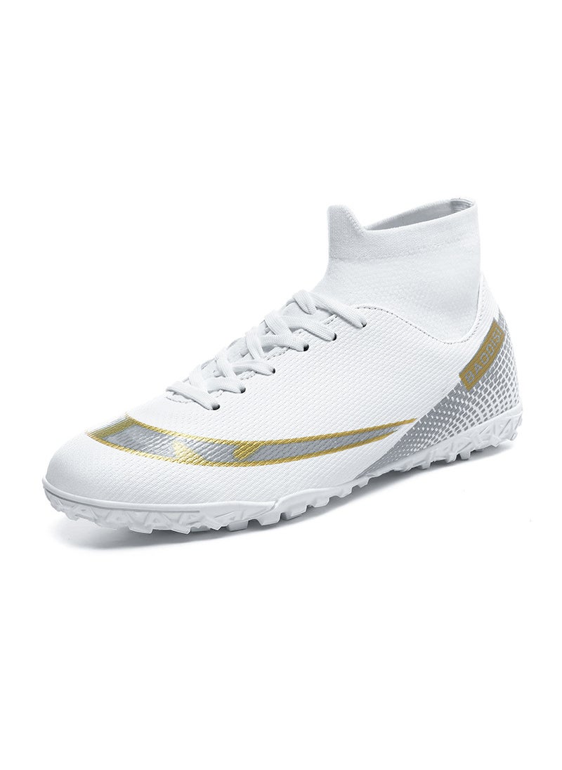 Generic - High-Top Soccer Cleats for Training  Matches White broken nails - Image 1