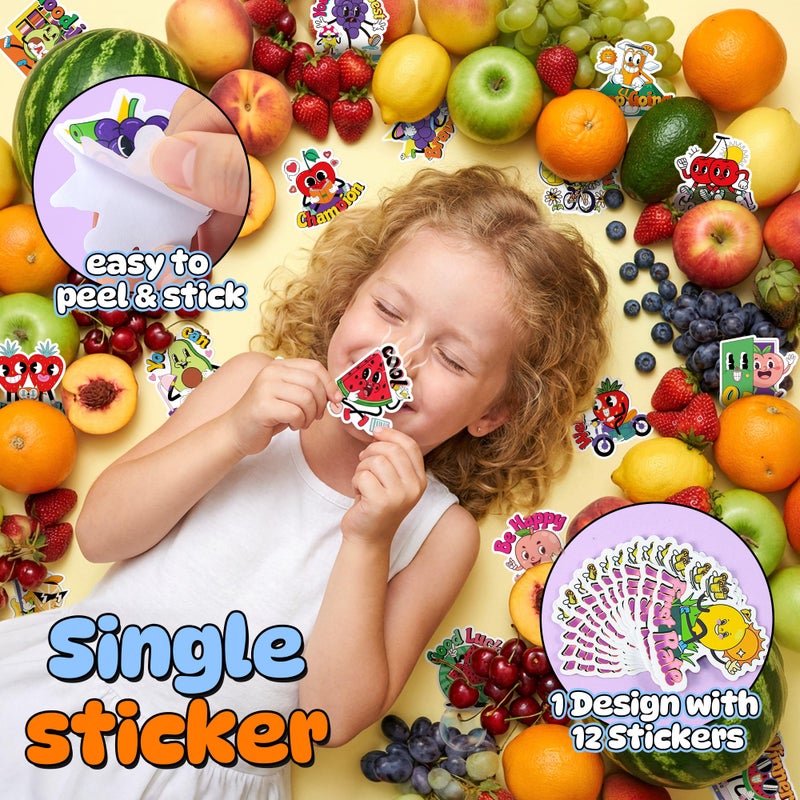 HORIECHALY 384PCS Scratch and Sniff Stickers for Kids, Large Scented Reward Smelly Fruits Stickers, Motivational Incentive Fun Sticker with Positive Words for Students School Teachers Must Haves, 32 Designs - Image 4