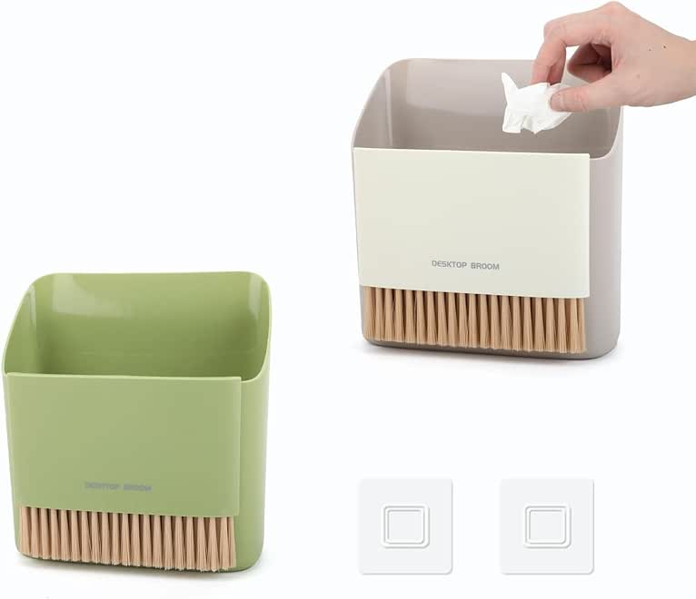 "2-in-1 Handy Desk Dustpan and Dustpan Set with Built-in Cleaning Brush for Small Spaces Indoor, Office, Car for Quick and Easy Cleaning Experience"