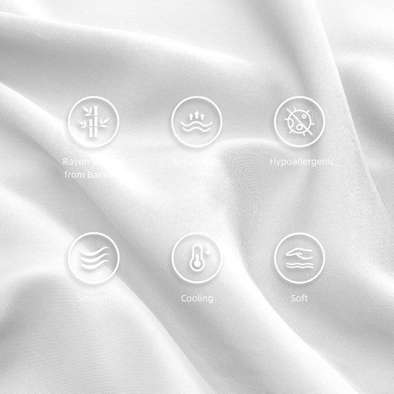Parkdeny Queen Pillowcases  Cooling Viscose from Bamboo Pillow Covers with Envelope Closure  Soft Moisture-Wicking for Hot Sleepers  Hair and Skin-Friendly  White  2 Pack - Image 5