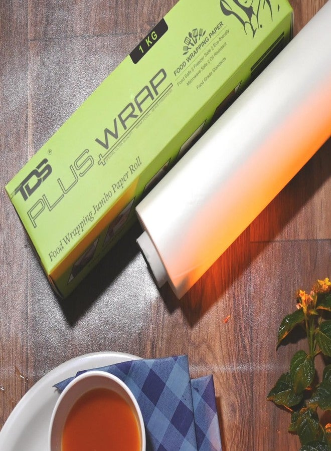 TDS Plus WRAP Plain Bulper for Wrapping (1KG) – Water & Grease Resistant Biodegradable Parchment Roll, Non-Stick, Re-heatable, Oven-Safe, Foodsafe for Packing & Serving - Image 2