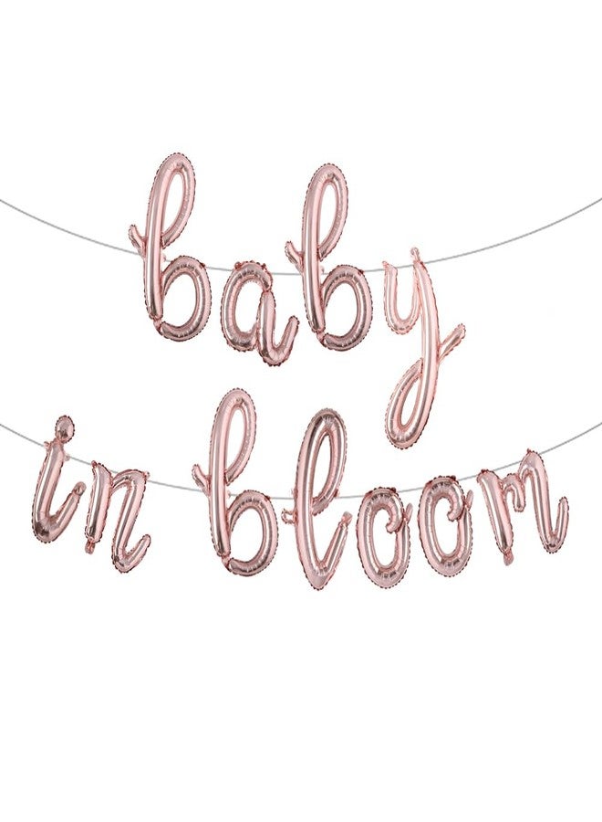 RUIANSI Baby in Bloom Balloons Banner Baby Shower Decorations Floral Baby Shower Decorations (L BABY IN BLOOM Rose Gold) - Image 2