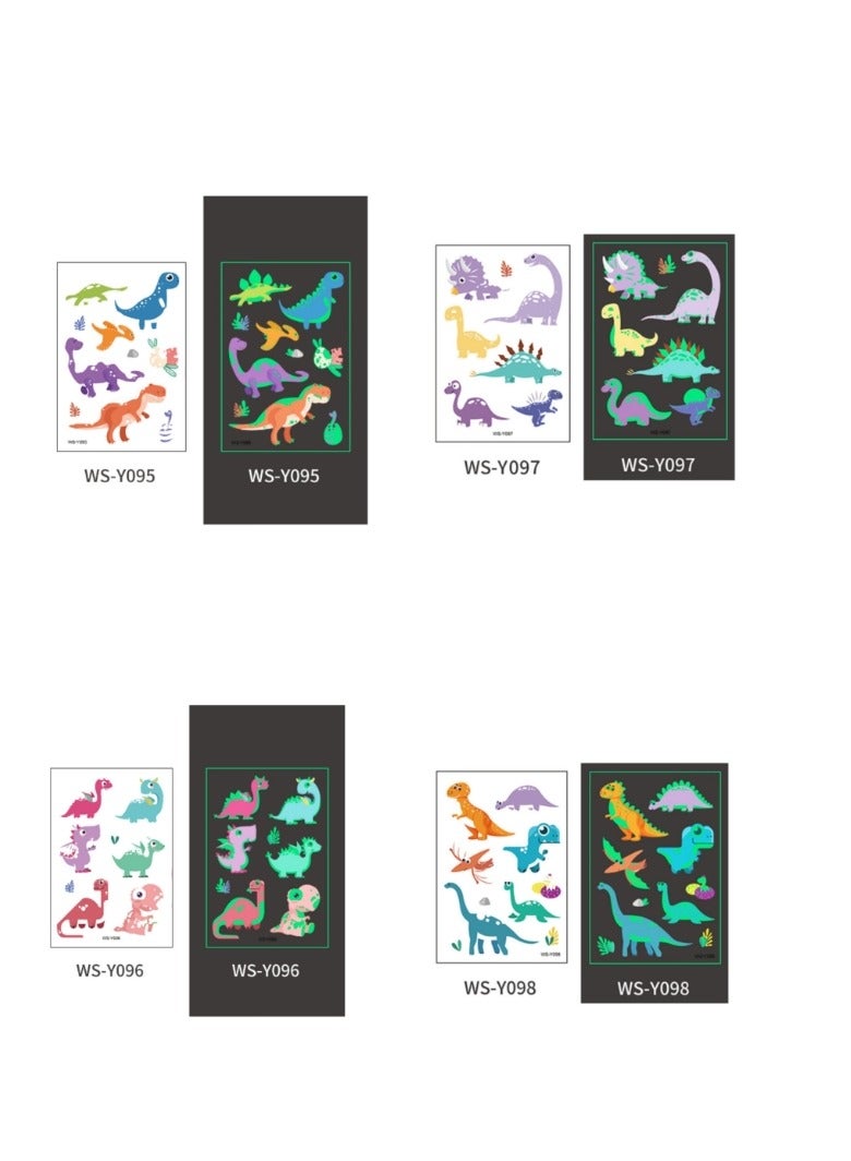 وشم مؤقت على شكل ديناصور، وشم للأولاد، وشم مزيف مقاوم للماء، ملصقات وشم كرتونية على شكل ديناصور للأطفال 12 ورقة - Image 5