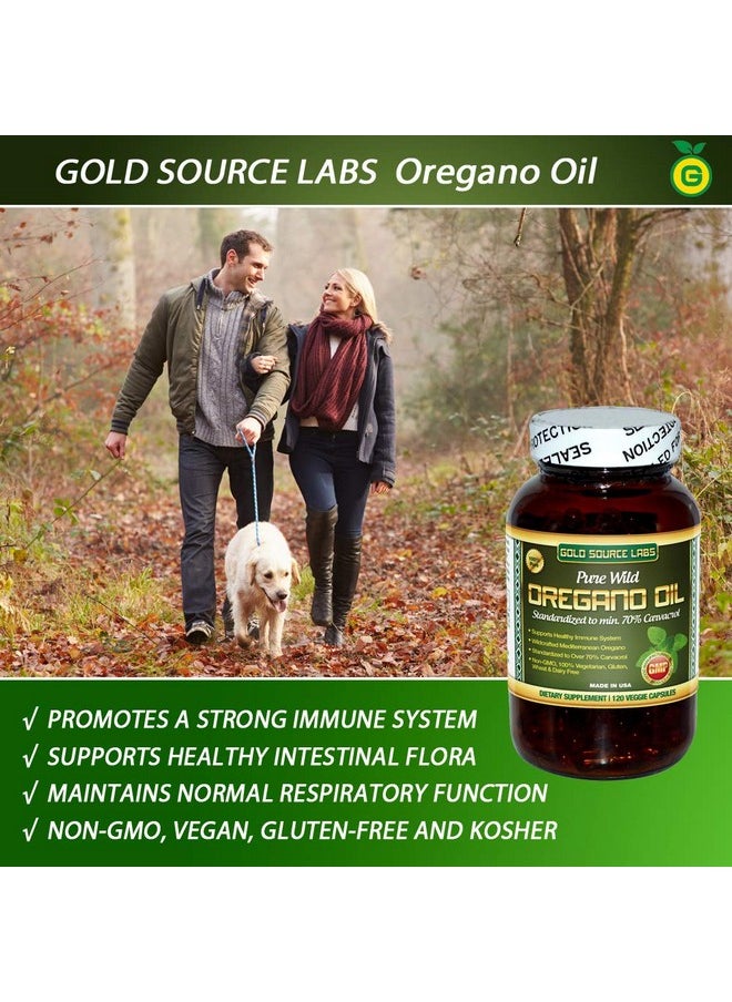 Gold Source Labs - Wild Oregano Oil Capsules 120 Liquid Veggie Softgels Pure Standardized Wild Oregano Leaf Extract Offers 70% Carvacrol (32 Mg) For Immune System Health Non Gmo Vegan Gluten Free - Image 1