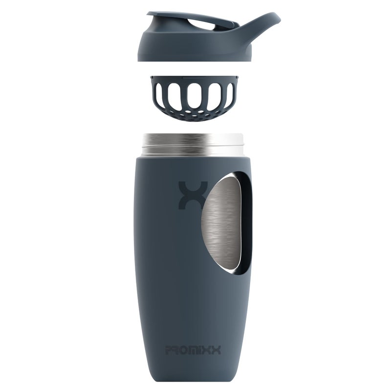 Promixx Pursuit Shaker Bottle - Insulated Stainless Steel Shaker Cup - 18oz - Midnight Blue - Image 4