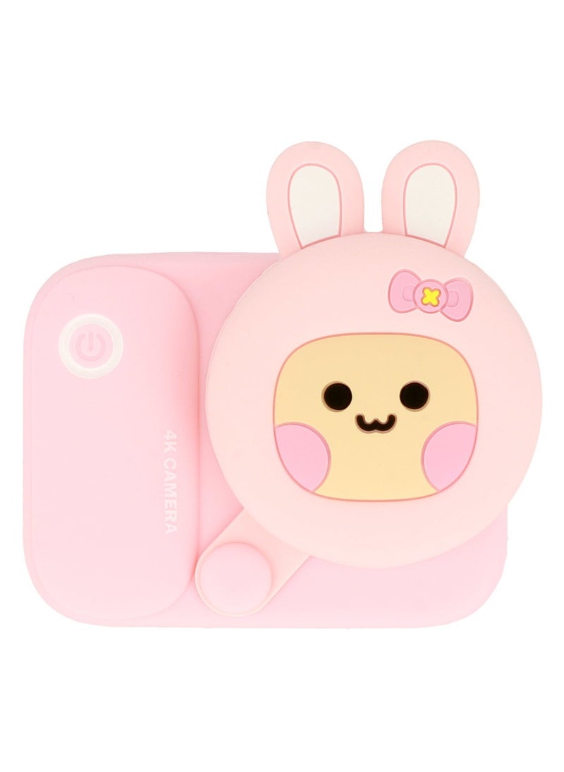 PICOCICI SurpKids Digital Camera Pocket Camera 4K Photo 48M Dual Camera 1080P Video 2.4 Inch Screen Cute Cartoon Looking For Kids  Rosy Pink Fashion Mini Trinket Purse with Handle and Sling Strap.  - Image 1