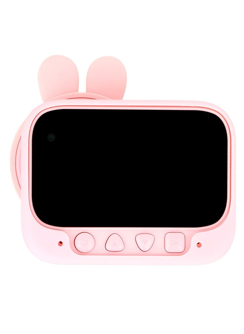 PICOCICI SurpKids Digital Camera Pocket Camera 4K Photo 48M Dual Camera 1080P Video 2.4 Inch Screen Cute Cartoon Looking For Kids  Rosy Pink Fashion Mini Trinket Purse with Handle and Sling Strap.  - Image 2