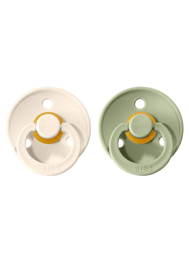 BIBS Pacifiers ; Natural Rubber Baby Pacifier ; Set Of 2 Bpafree Soothers ; Made In Denmark ; Sageivory ; Size 618 Months - Image 3