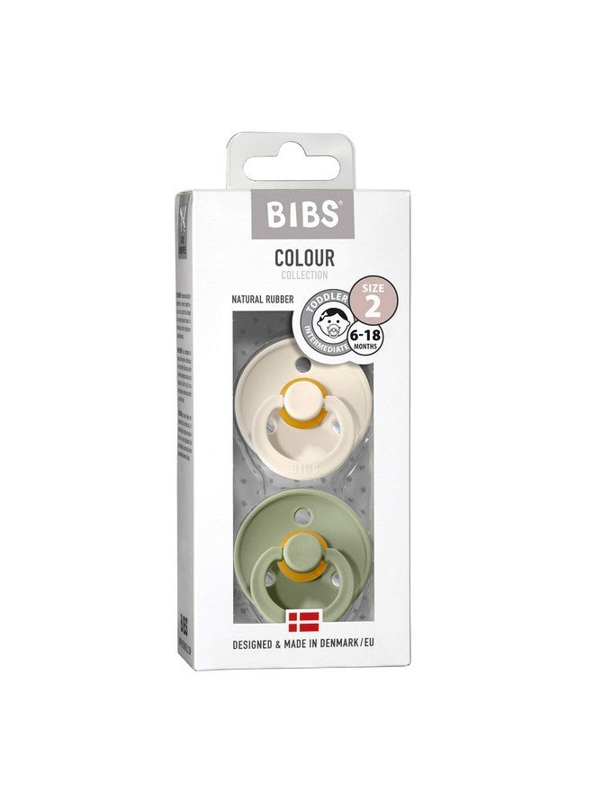 BIBS Pacifiers ; Natural Rubber Baby Pacifier ; Set Of 2 Bpafree Soothers ; Made In Denmark ; Sageivory ; Size 618 Months - Image 4